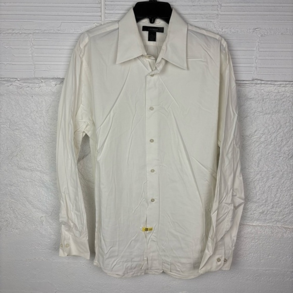 Express White cotton stretch button up Dress Shirt Slim Fit Size XL
